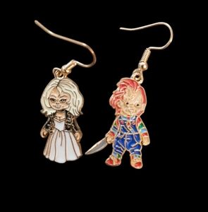 NWOT Chucky & Bride Of Chucky Dangle Earrings Tiffany Doll Horror Child's Play
